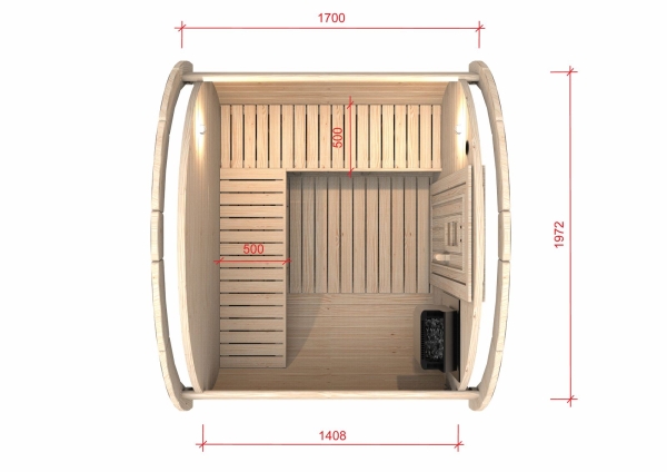 Fasssauna Lieferung montiert